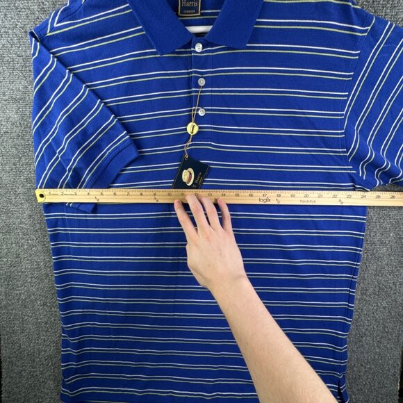NWT T Harris Polo Shirt Mens XL Short Sleeve Casual Basic Preppy Rugby Striped - Picture 5 of 13